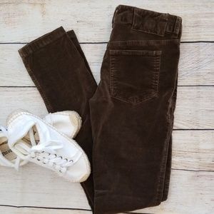 Vince Brown Velvet Skinny Pants